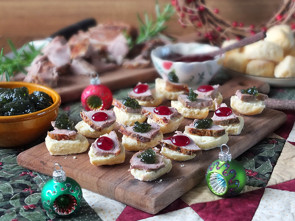 Roasted Lamb & Mini Bannock Christmas Canapés | Elizabeth's Kitchen Diary