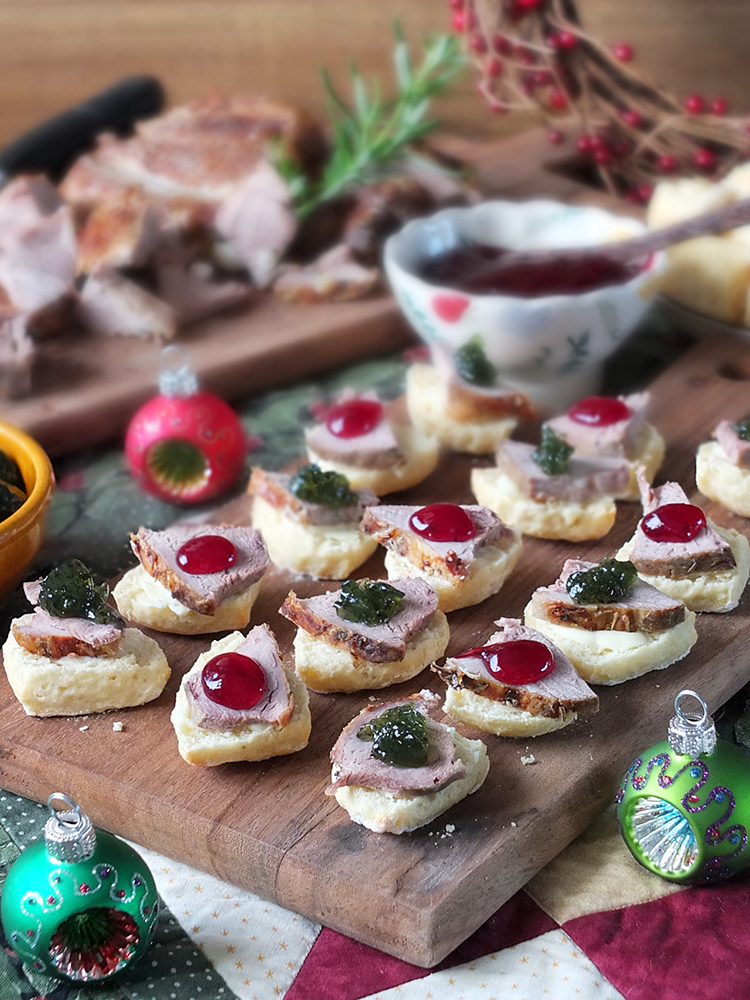 Roasted Lamb Mini Bannock Christmas Canapes Elizabeth S Kitchen Diary