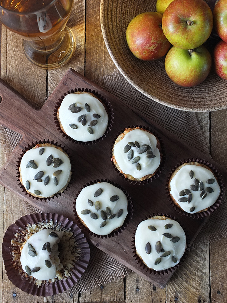 Apple and Ginger Muffins with Cider Frosting