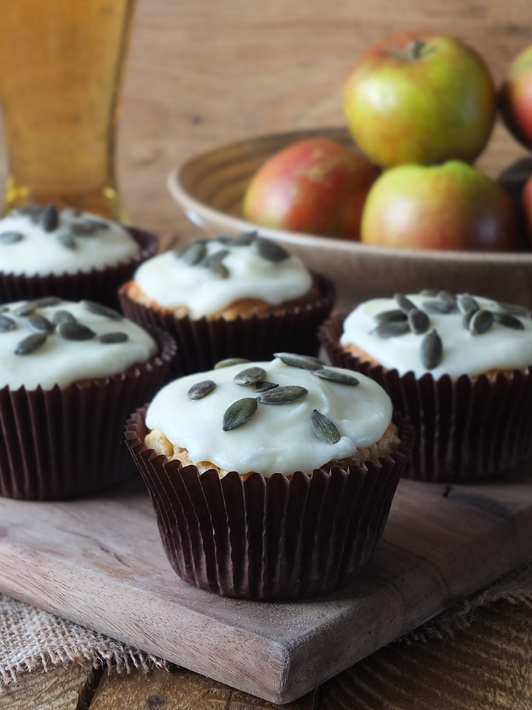 Apple and Ginger Muffins with Cider Frosting