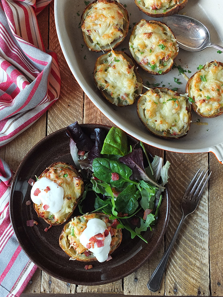 Twice-Baked Potatoes with Bacon and Soured Cream