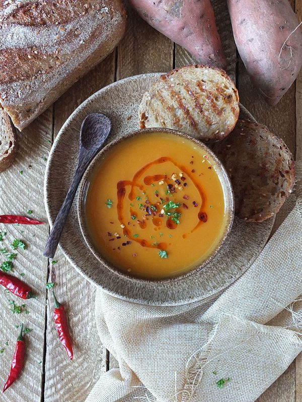 Quick & Easy Sweet Potato and Chilli Soup Recipe Elizabeth's Kitchen