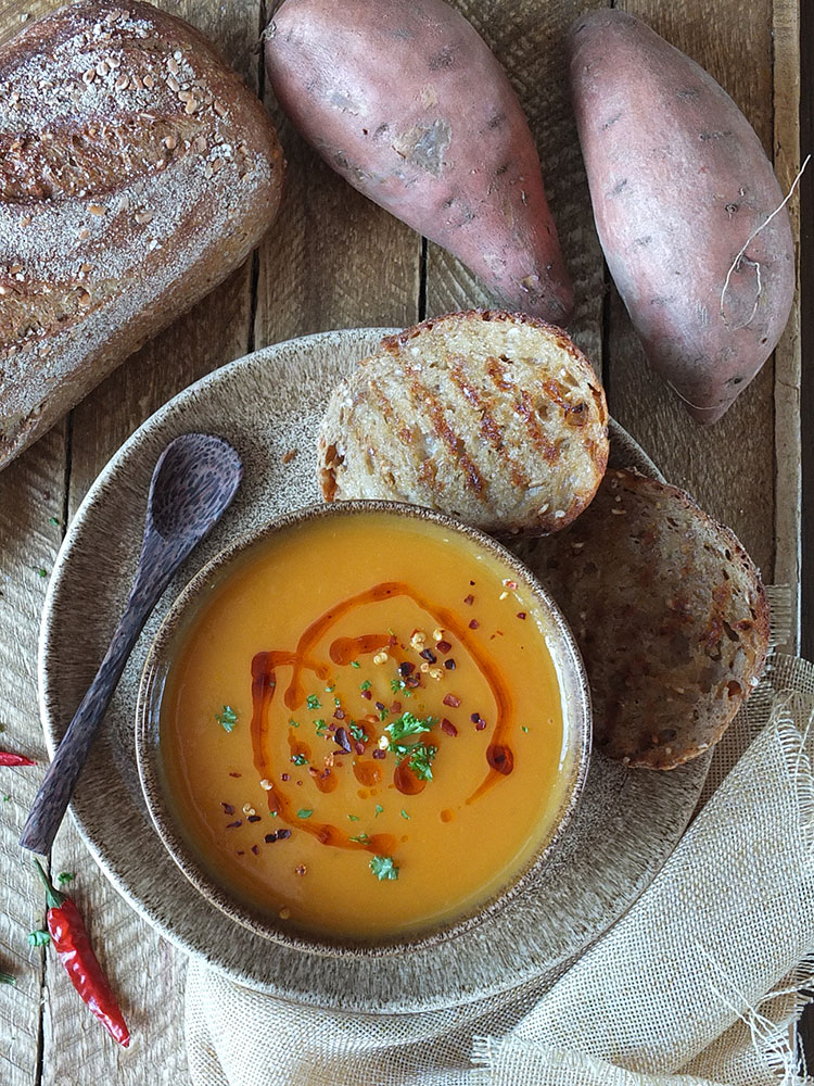 Quick & Easy Sweet Potato and Chilli Soup Recipe Elizabeth's Kitchen