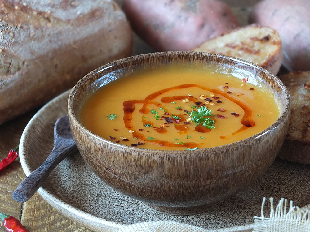 Quick & Easy Sweet Potato and Chilli Soup Recipe Elizabeth's Kitchen
