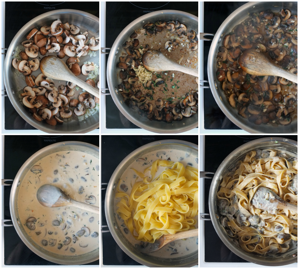 Gluten Free Tagliatelle with a Creamy Mushroom, White Wine & Thyme