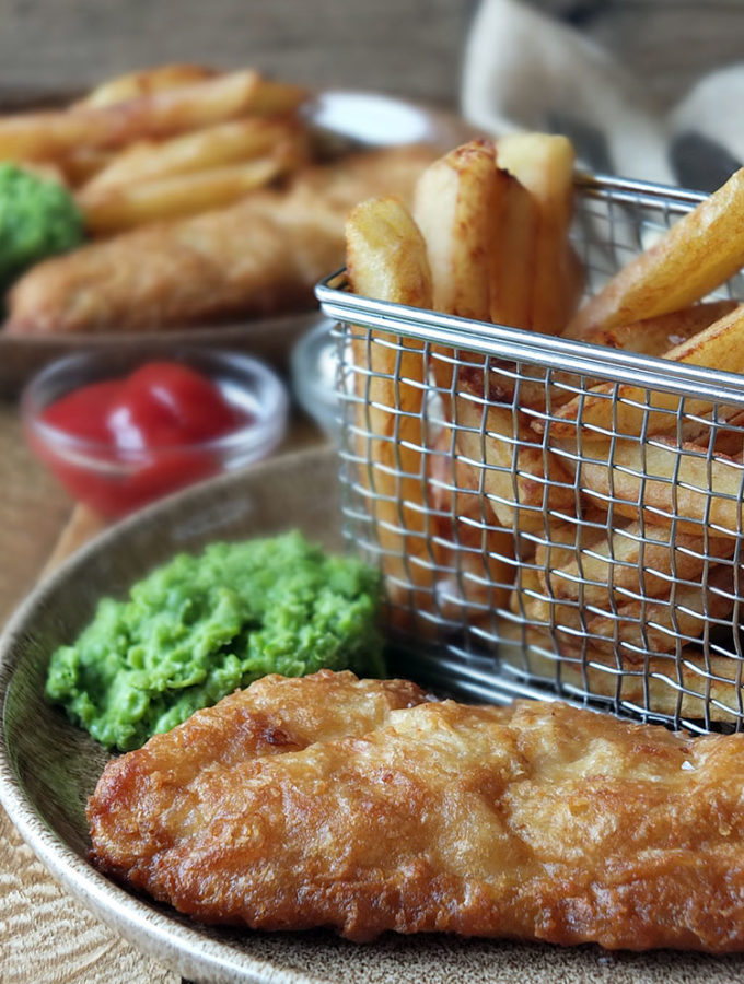 Young's Classic Fish & Chips with Twice-Cooked Chips and Mushy Peas