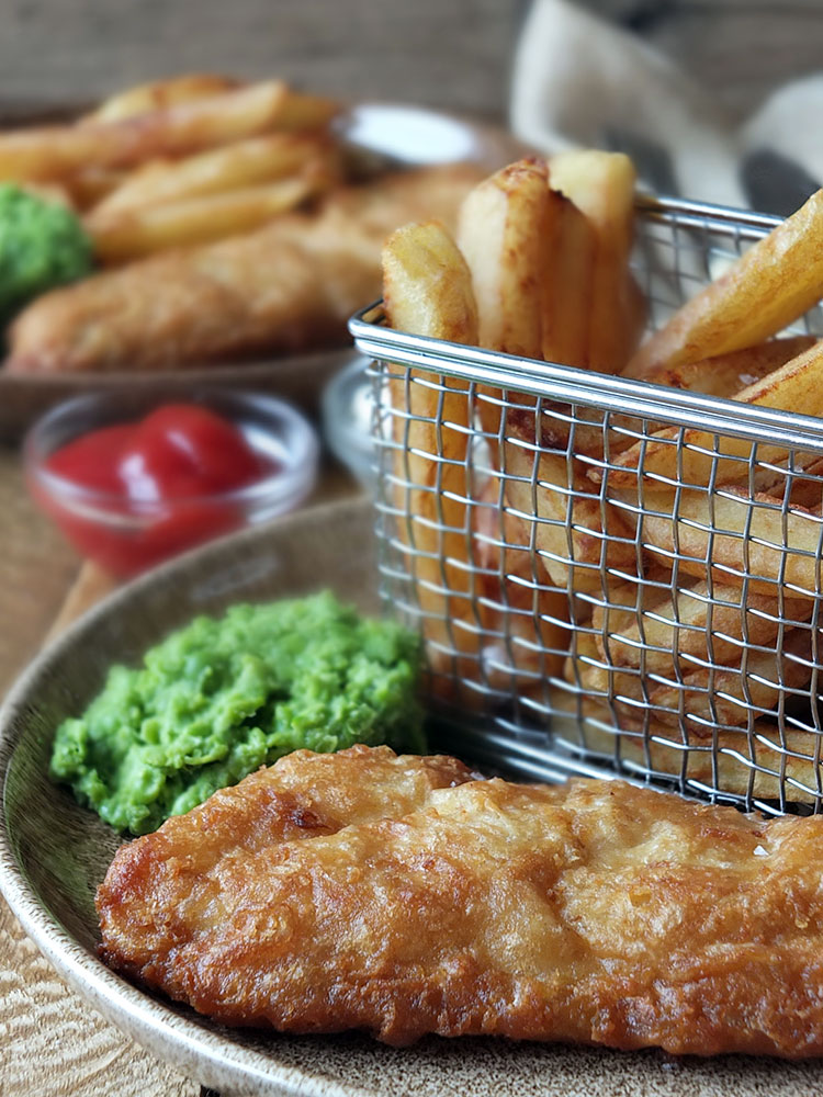 Young's Classic Fish & Chips with Twice-Cooked Chips and Mushy Peas