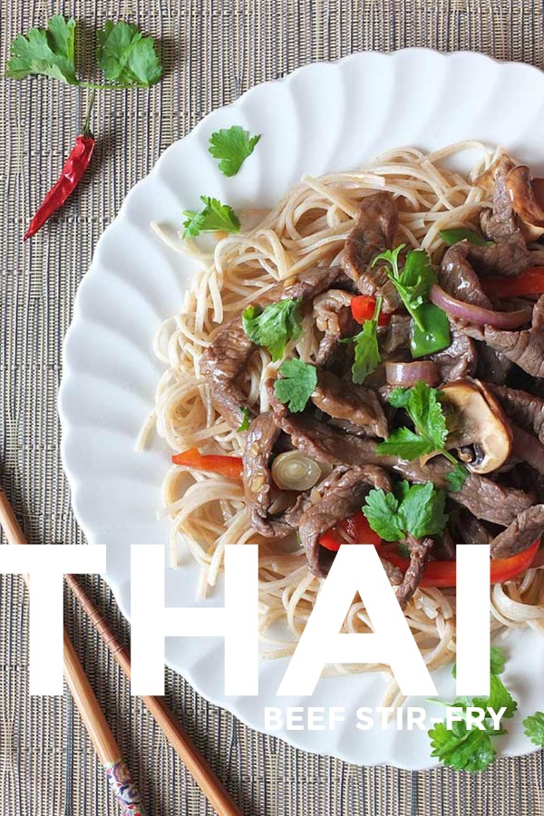 Thai Beef Stir Fry - Ready in under 20 minutes, this is a deliciously quick & easy midweek dinner recipe. #thai #stirfry #beef