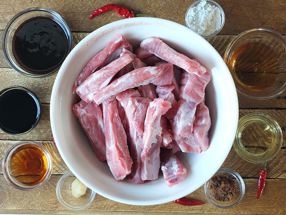 Ingredients for slow cooker pork ribs