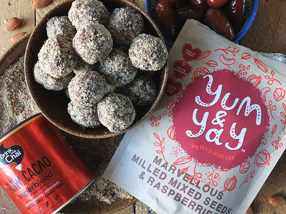 Raw Cacao Superblend Bliss Balls with Yum and Yay 