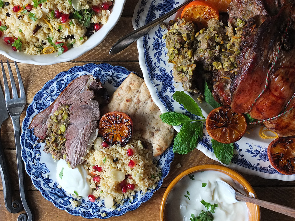 Rolled Lamb Shoulder with Pistachio & Orange Stuffing