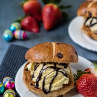 3 Ingredient Hot Cross Bun Ice Cream Sandwiches